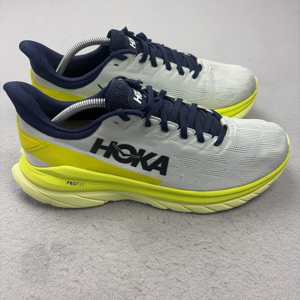 Hoka One One Mach 4 Running Shoes Mens Size 11 Gray Yellow Cushioned 1113528